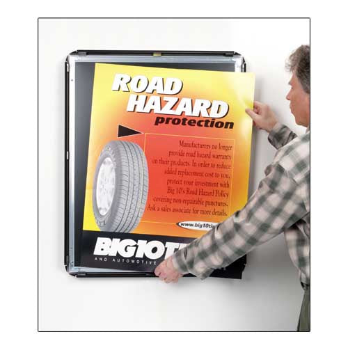 SwingSnap 12x36 Poster Snap Frame with 1 1/4" Mitered Corners Profile | Fast Change, Snap Open Metal Frame