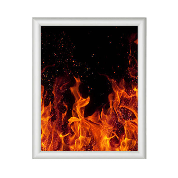 17" x 22" Fire Resistant Snap Frame, 1-inch Wide | Silver Metal Frame