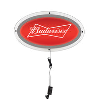 27 x 13 Oval Illuminated LED Acrylic Light Panel with Silver Border