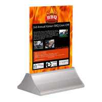 Wedge for Rigid Posters 12" Wide, Silver Aluminum Base, Table Top, Counter Stand or Floor Sign
