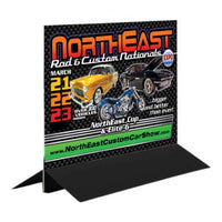 Triangle Clamp for Rigid Posters 35" Wide, Black Aluminum Base, Table Top, Counter Stand or Floor Sign