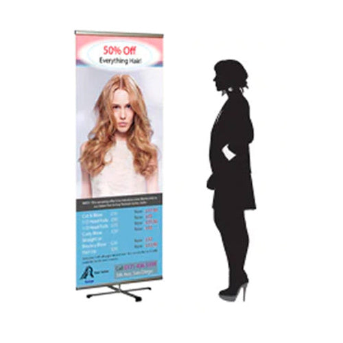Hilltop X-Cross Banner Stands | Single Sided | 31.5" Wide | 78.75" in Height | Silver Finish