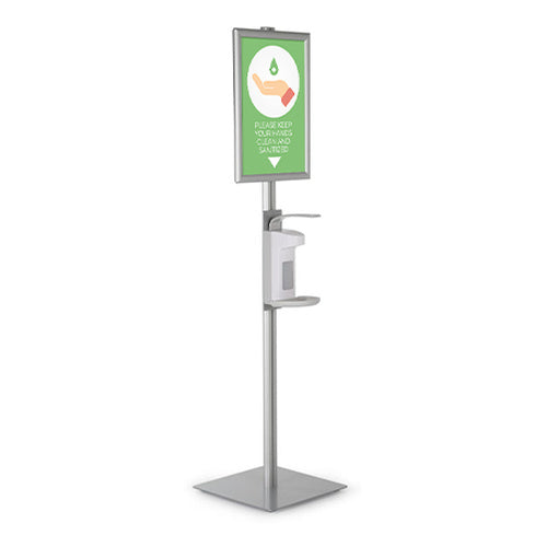 Hand Sanitizer Floor Stand 11 x 17 Snap Frame Sign Holder, 16.9oz Dispenser