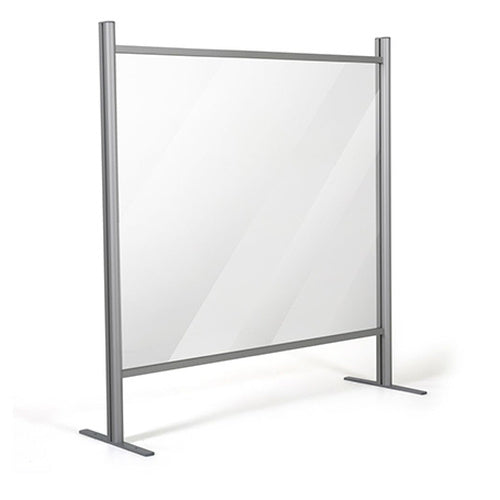 39.37" W x 47.24" H Adjustable Aluminum Frame Acrylic Countertop Sneeze Guard