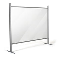 47.24" W x 47.24" H Adjustable Aluminum Frame Acrylic Countertop Sneeze Guard