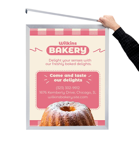 12x12 Frame Euro-Style Top / Side Load - Poster Frame Sign Holder Slide In Frame Design