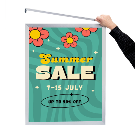 12x24 Frame Euro-Style Top or Side Load Poster Frame, Metal  Sign Holder with Slide-in Design