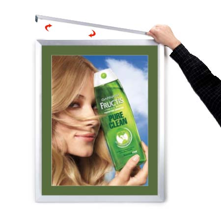 Designer Euro Style Slide In Picture Frame for Posters 11x17 + 2" Wide Matboard