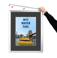 Designer Euro Style Slide In Picture Frame for Posters 11x14 + 4" Wide Matboard