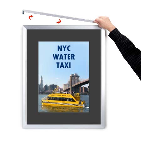 Designer Euro Style Slide In Picture Frame for Posters 11x14 + 4" Wide Matboard