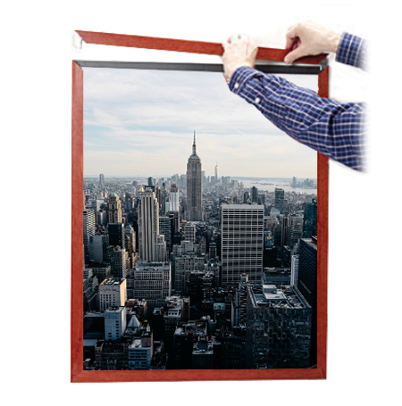 Slide In 16x24 Wood Frame Top Load, Side Load Poster Frame Sign Holder