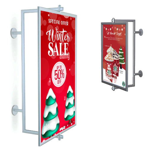 24 x 36 Lightweight Aluminum Swivel Display Frame - Wall Mount Poster Sign Holder