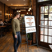 A-Frame Dry Erase Easel Displays - White Magnetic Steel Board (Rigid Legs)