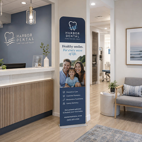 Pull Over Banner Stand Displays - 23.5" Wide, 72" High