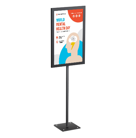 8 1/2 x 11 Lightweight Countertop Pedestal Displays - Fixed Height Stand - Two-Sided