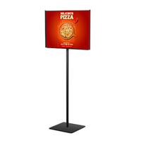 8 1/2 x 11 Lightweight Countertop Steel Pole, Pedestal Display Stand Two-Sided + Fixed Height Post 18"