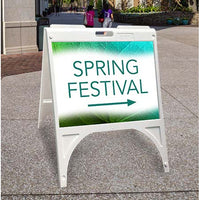 STREET-MASTER A-Board 24x24 Outdoor Sidewalk Plastic Sign Board A-Frame, 2-Sided - White