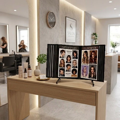 Table Top Photo Multi-Panel Flip Displays | in 3 Steel Panel Sizes with 30 Swing Pages