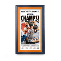 Houston Astros 2017 World Series Champions Newspaper Frame | Classic Wood Picture Frame with Beveled Matboard