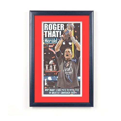 New England Patriots Super Bowl 51 Champions Newspaper Wood Display Frame