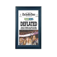 New England Patriots Superbowl 49 Newspaper Wood Display Frame