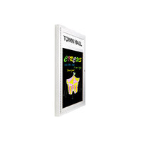 Indoor, Wall Mount, 3 1/8" Deep, Extra Large Enclosed Dry Erase Black Marker Boards | Radius Edge Cabinet Corners | Lighted Black Board with Personalized Message Header