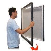 24x84 SwingFrame Designer Wood Framed Large Cork Board Display Case 4 Inch Deep