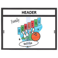 Indoor Enclosed Sliding Glass Dry Erase White Markerboard with Message Header
