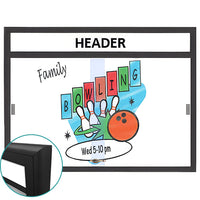 Indoor Radius Dry Erase White Marker Boards with Sliding Glass Doors and Message Headers