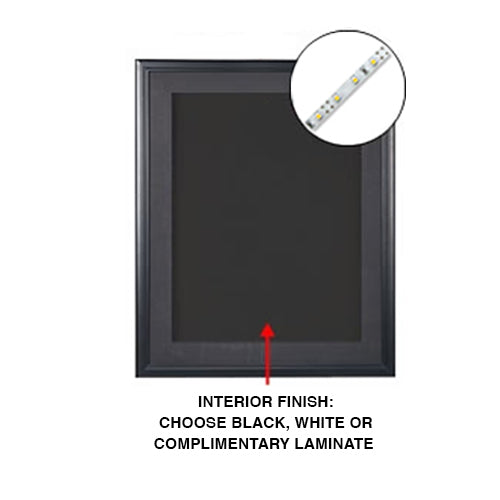 SwingFrame Designer Wall Wood Lighted Display Case 2" Deep