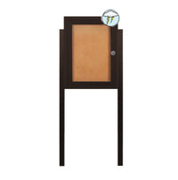 SwingCase Standing 19x31 Lighted Outdoor Bulletin Board Case w Posts (One Door)