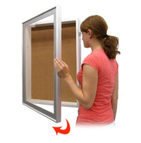 30 x 40 SwingFrame Designer Metal Framed Shadow Box Display Case with Cork Board + 3-inch Deep Usable Interior Cabinet