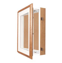 SwingFrame Oak Wood 20 x 24 Shadowbox with Cork Board (3" Deep)