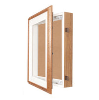 SwingFrame Oak Wood 18 x 24 Shadowbox with Cork Board (3" Deep)