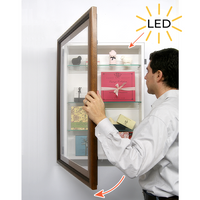 SwingFrame Wood Frame Shadow Boxes 3" Deep, + Adjustable Shelves and LED Lighting 25+ Sizes