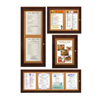 Indoor Enclosed Wood Menu Cases | 8 1/2" x 11" Portrait Size Menus