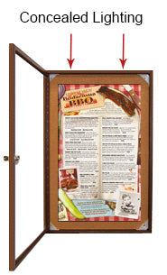 Indoor Menu Swing Cases with Lights (Wood)