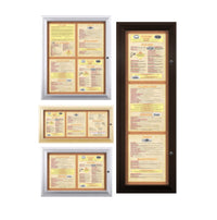 Indoor Enclosed Menu Cases with Lights (11" x 14" Portrait Menus) (Radius Edge)