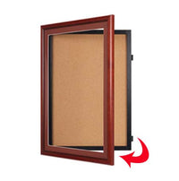 Designer Wood Framed 20" x 24" Enclosed Bulletin Board SwingFrame