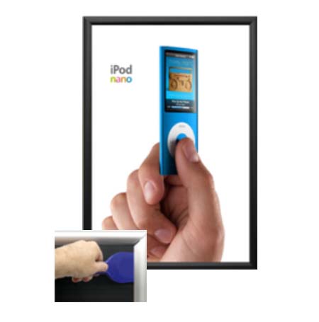 12 x 18 Poster Snap Open Frames (1 1/4" Security-Style) for MOUNTED GRAPHICS