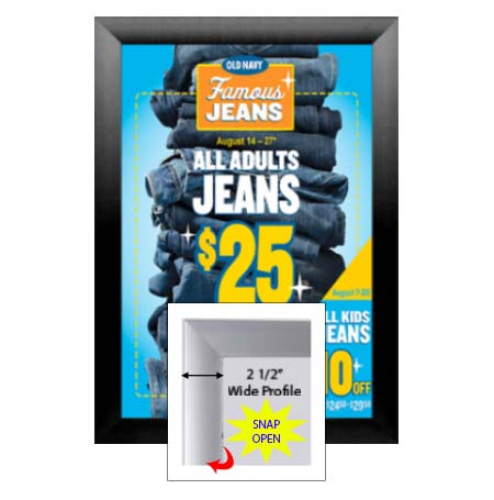 SwingSnaps Snap Open Poster Frame 8.5x11 (2 1/2" Wide Edge Profile)