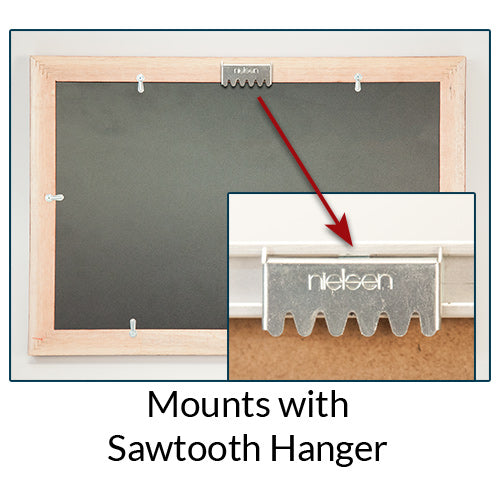 Access Cork Board™ |  Depending on the Style and Frame Size, Wall Hanging Hardware is either Sawtooth, Wire or D-Rings