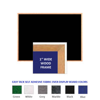 WOOD FRAMED 11x14 EASY TACK FABRIC BULLETIN BOARD (SHOWN IN LANDSCAPE ORIENTATION)