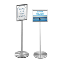 12x18 Deluxe Hospitality Sign Holder Floorstand Displays - Satin Aluminum Finish