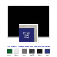 METAL FRAMED 12x48 EASY TACK FABRIC BULLETIN BOARD (SHOWN IN LANDSCAPE ORIENTATION)