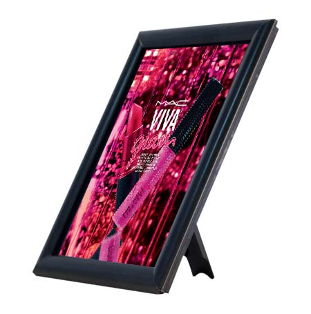 AD Promo Frame 8.5x11 Countertop Sign Frame | Black Snap Frame with Built-in Easel or Wall Mount