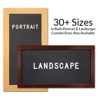 Open Face Wide Wood Framed Access Letterboards 20 x 24 Can be Ordered in Portrait or Landscape Grooved Board Orientation.