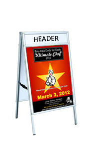 22x28 A-Frame Sign Holder with Header (Slide-In Design)