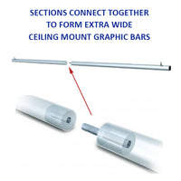 240" Extra Wide Ceiling Mounted Graphic Bars (Multiple Sections)