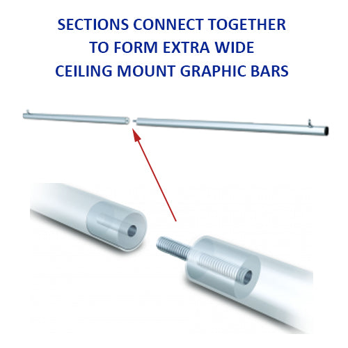 240" Extra Wide Ceiling Mounted Graphic Bars (Multiple Sections)